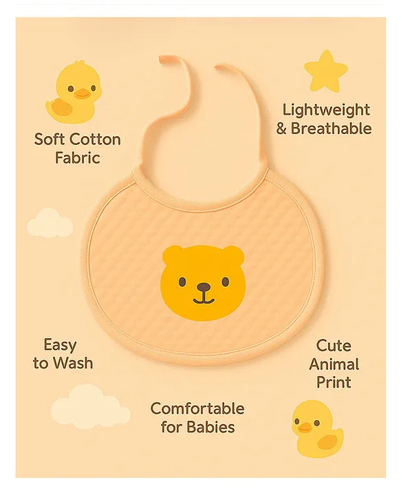 KIDS BASIC Baby Knot-Tie Printed Bibs - Blue & Pink (Pack of 6)