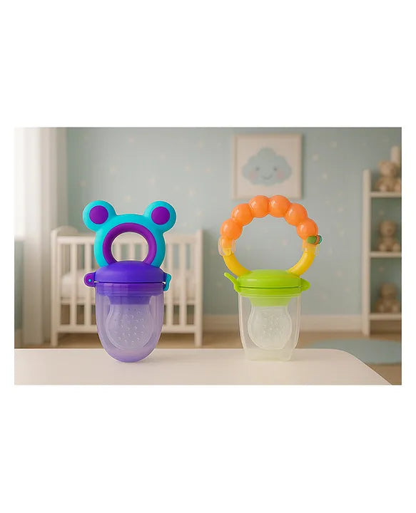 KIDS BASIC Premium Silicone Fruit Mickey Nibbler & Rattle Nibbler  (Pack of 2)