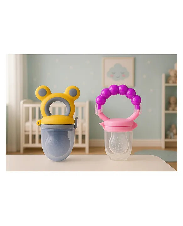 KIDS BASIC Premium Silicone Fruit Mickey Nibbler & Rattle Nibbler  (Pack of 2)