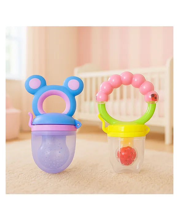 KIDS BASIC Premium Silicone Fruit Mickey Nibbler & Rattle Nibbler  (Pack of 2)