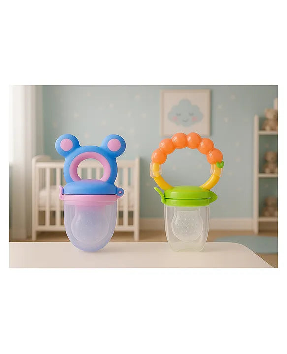 KIDS BASIC Premium Silicone Fruit Mickey Nibbler & Rattle Nibbler  (Pack of 2)