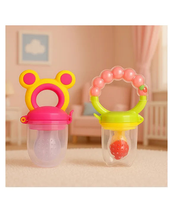 KIDS BASIC Premium Silicone Fruit Mickey Nibbler & Rattle Nibbler  (Pack of 2)