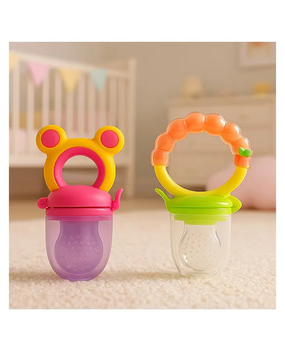 KIDS BASIC Premium Silicone Fruit Mickey Nibbler & Rattle Nibbler  (Pack of 2)