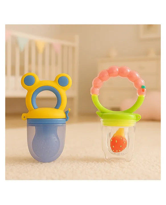 KIDS BASIC Premium Silicone Fruit Mickey Nibbler & Rattle Nibbler  (Pack of 2)