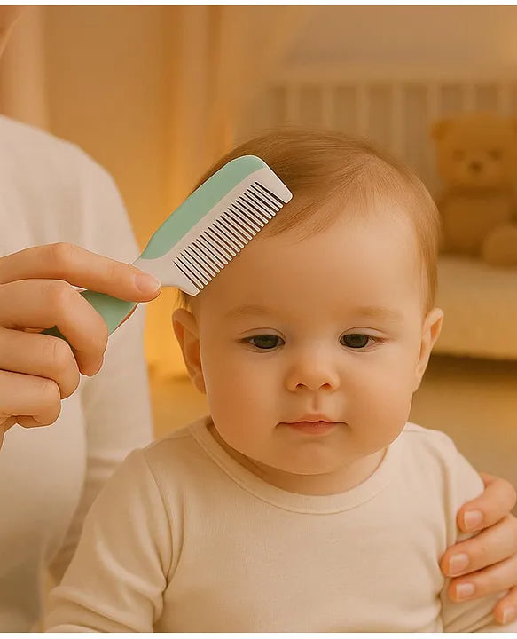 KIDS BASIC Baby Hair Comb & Brush Set | Soft Natural Bristles Brush