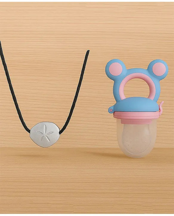 KIDS BASIC Moti with Thread for Teething Babies & Oral Care ,Original Tilismi Moti for Baby Teething Pain & 1 Mickey Fruit Nibbler, Beed Moti Pair, Newborn Baby Teether for Teething Pain