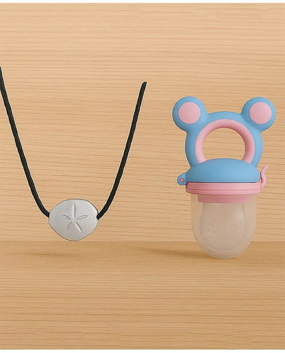 KIDS BASIC Moti with Thread for Teething Babies & Oral Care ,Original Tilismi Moti for Baby Teething Pain & 1 Mickey Fruit Nibbler, Beed Moti Pair, Newborn Baby Teether for Teething Pain