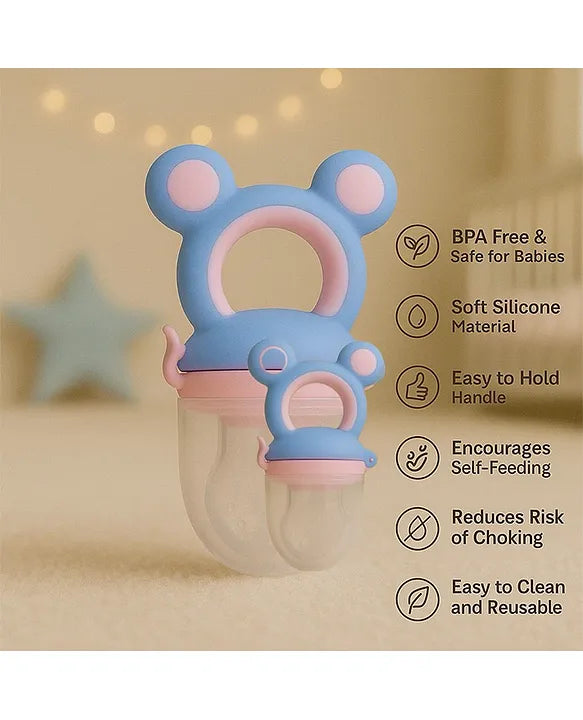 KIDS BASIC Moti with Thread for Teething Babies & Oral Care ,Original Tilismi Moti for Baby Teething Pain & 1 Mickey Fruit Nibbler, Beed Moti Pair, Newborn Baby Teether for Teething Pain