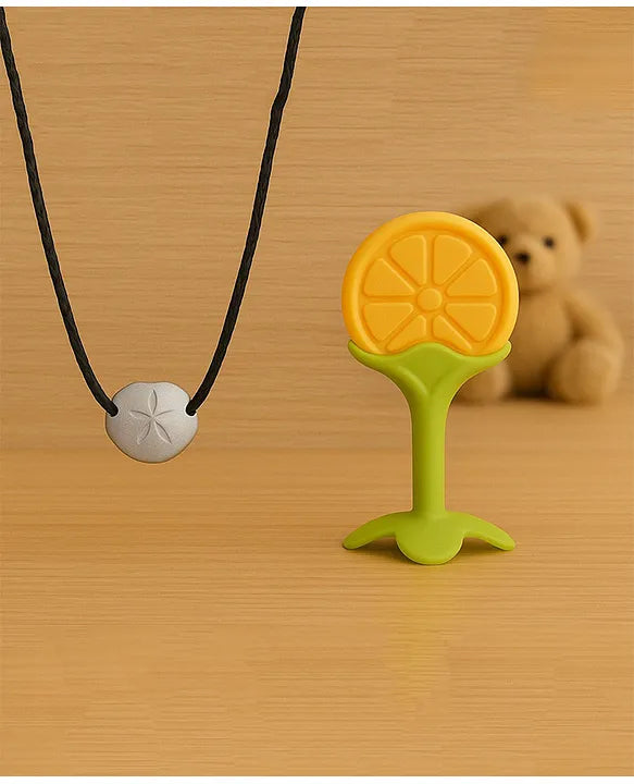 KIDS BASIC Moti with Thread for Teething Babies & Oral Care ,Original Tilismi Moti for Baby Teething Pain & 1 Standing Tree Teether, Beed Moti Pair, Newborn Baby Teether for Teething Pain