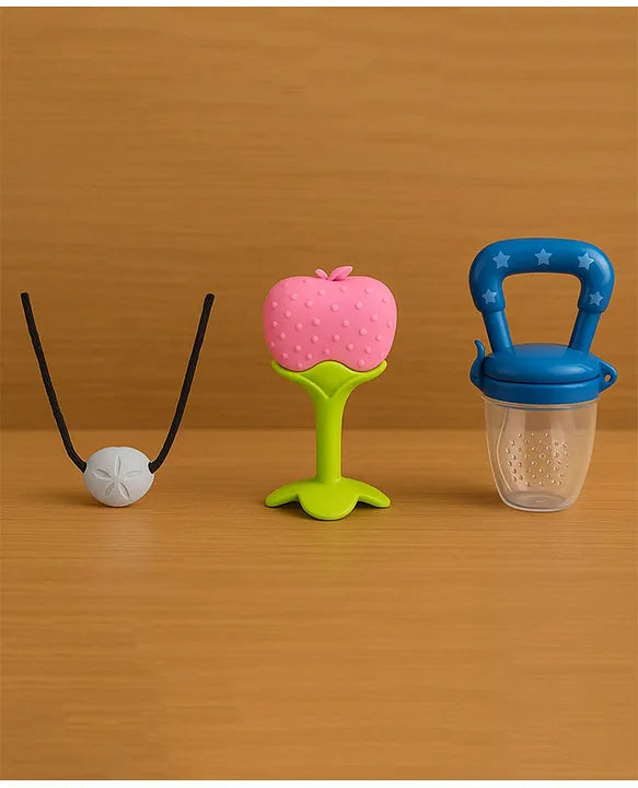 KIDS BASIC Presents Combo For 3+ Months Baby To 1+ Year Old Babies Which Includes 1 Tlismi Moti , 1Teether and 1 fruit feeder