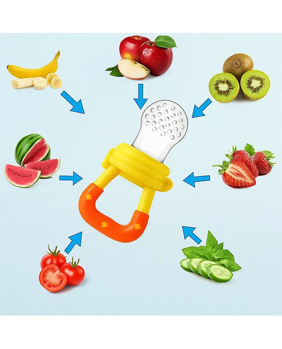 KIDS BASIC Presents Combo For 3+ Months Baby To 1+ Year Old Babies Which Includes 1 Tlismi Moti , 1Teether and 1 fruit feeder