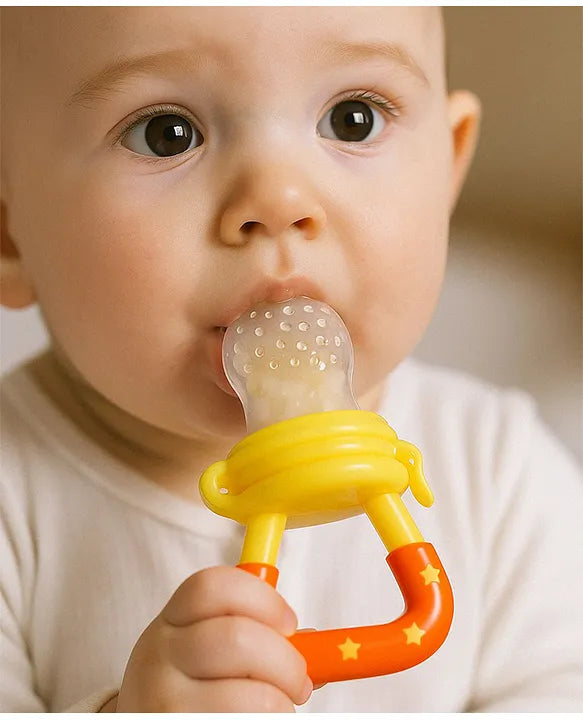 KIDS BASIC Presents Combo For 3+ Months Baby To 1+ Year Old Babies Which Includes 1 Tlismi Moti , 1Teether and 1 fruit feeder