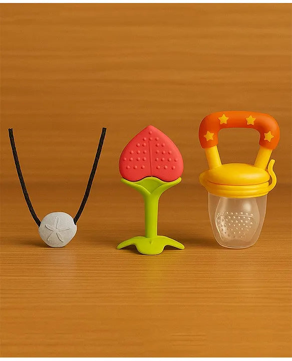 KIDS BASIC Presents Combo For 3+ Months Baby To 1+ Year Old Babies Which Includes 1 Tlismi Moti , 1Teether and 1 fruit feeder
