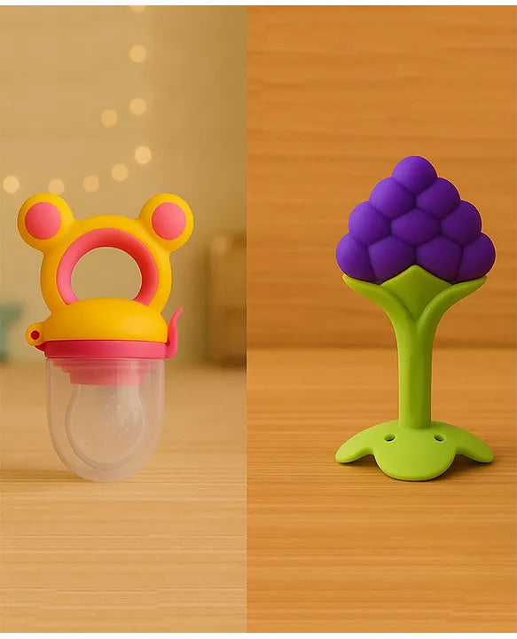 KIDS BASIC Presents combo of 2 includes 1 Standing Fruit Teether and 1 Mickey Fruit Feeder