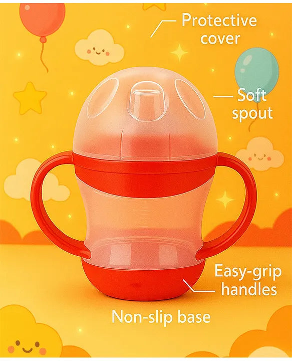 KIDS BASIC Unbreakable Baby Spout Sippy Feeding Milk Juices Liquids Silicone Bottle Feeder BPA Free - 160 ml