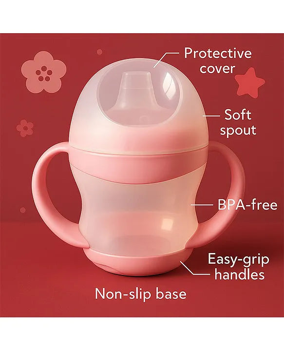 KIDS BASIC Unbreakable Baby Spout Sippy Feeding Milk Juices Liquids Silicone Bottle Feeder BPA Free - 160 ml