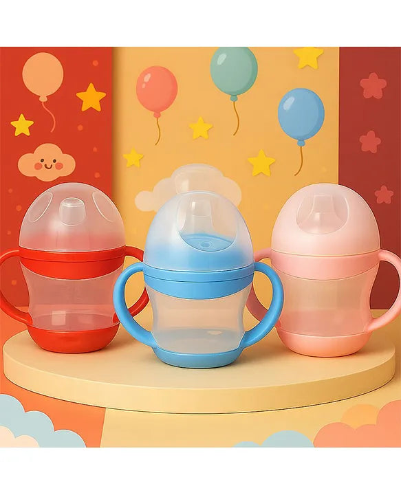 KIDS BASIC Unbreakable Baby Spout Sippy Feeding Milk Juices Liquids Silicone Bottle Feeder BPA Free - 160 ml