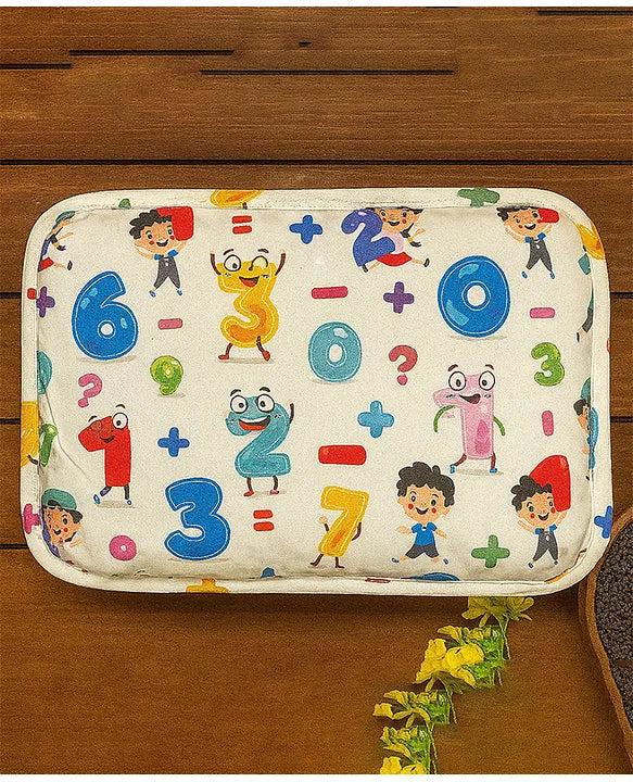 KIDS BASIC Super Soft Baby Mustard seeds Pillow with Detachable Washable Cover- Blue