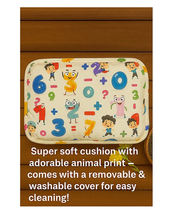 KIDS BASIC Super Soft Baby Mustard seeds Pillow with Detachable Washable Cover- Blue