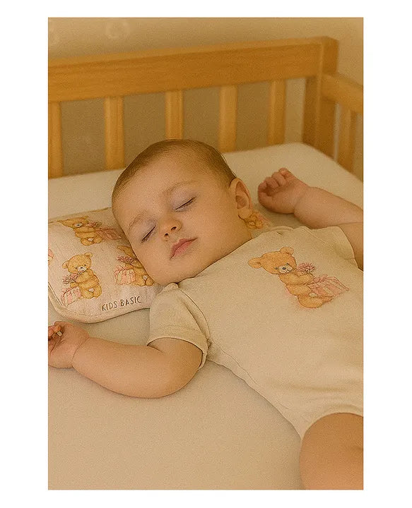 KIDS BASIC Super Soft Baby Mustard seeds Pillow with Detachable Washable Cover- Blue