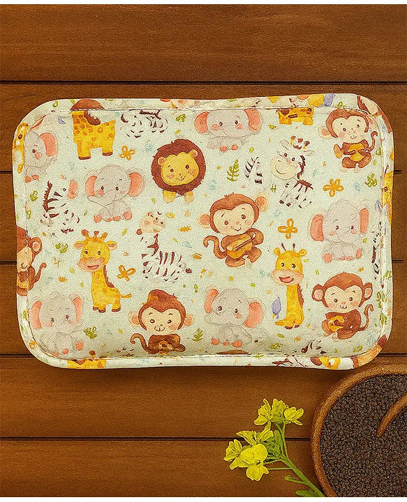 KIDS BASIC Super Soft Baby Mustard seeds Pillow with Detachable Washable Cover- Blue