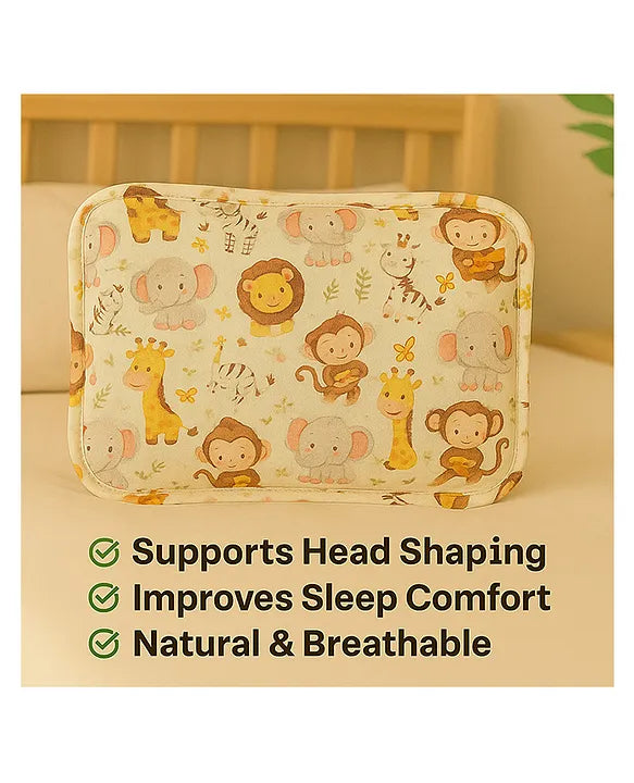 KIDS BASIC Super Soft Baby Mustard seeds Pillow with Detachable Washable Cover- Blue