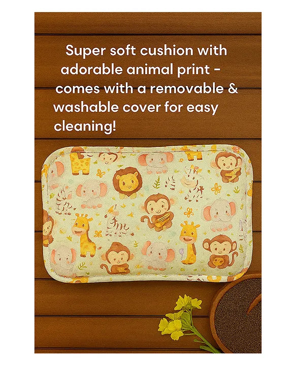 KIDS BASIC Super Soft Baby Mustard seeds Pillow with Detachable Washable Cover- Blue