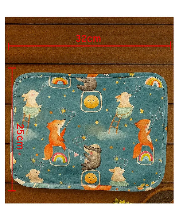 KIDS BASIC Super Soft Baby Mustard seeds Pillow with Detachable Washable Cover- Blue