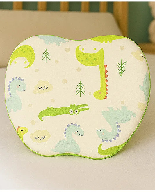 KIDS BASIC Baby Head Shaping Support Memory Foam Pillow With Detachable Washable Cover- White