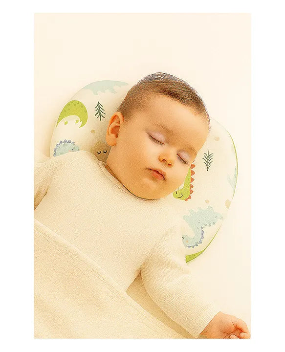 KIDS BASIC Baby Head Shaping Support Memory Foam Pillow With Detachable Washable Cover- White