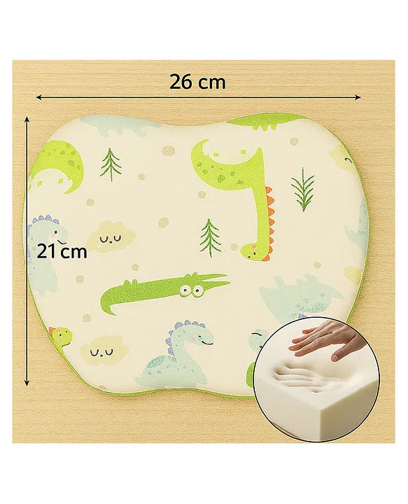 KIDS BASIC Baby Head Shaping Support Memory Foam Pillow With Detachable Washable Cover- White