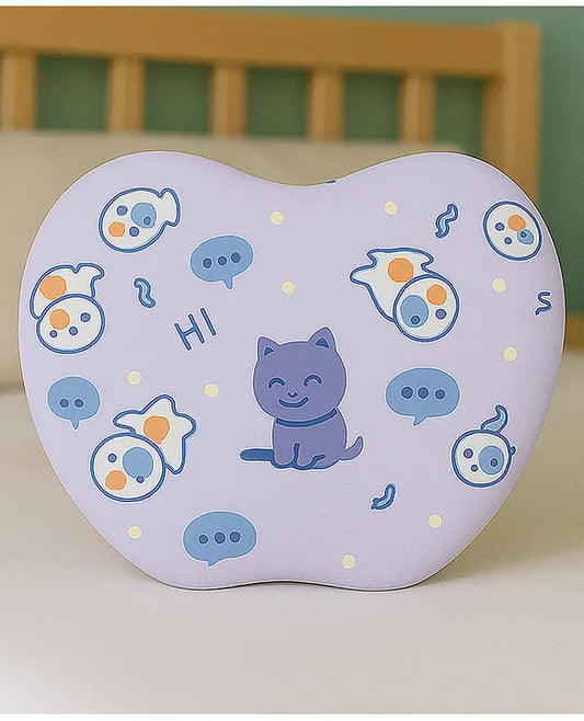 KIDS BASIC Baby Head Shaping Support Memory Foam Pillow With Detachable Washable Cover- White