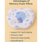 KIDS BASIC Baby Head Shaping Support Memory Foam Pillow With Detachable Washable Cover- White