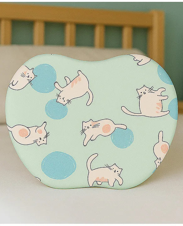 KIDS BASIC Baby Head Shaping Support Memory Foam Pillow With Detachable Washable Cover- White