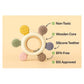 KIDS BASIC  BPA-Free & BIS Approved Wooden-Silicone Flower Teether for Babies - Textured Surface for Gum Relief (0M+)