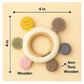 KIDS BASIC  BPA-Free & BIS Approved Wooden-Silicone Flower Teether for Babies - Textured Surface for Gum Relief (0M+)