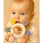 KIDS BASIC  BPA-Free & BIS Approved Wooden-Silicone Flower Teether for Babies - Textured Surface for Gum Relief (0M+)