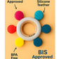 KIDS BASIC  BPA-Free & BIS Approved Wooden-Silicone Flower Teether for Babies - Textured Surface for Gum Relief (0M+)