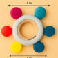 KIDS BASIC  BPA-Free & BIS Approved Wooden-Silicone Flower Teether for Babies - Textured Surface for Gum Relief (0M+)