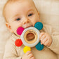 KIDS BASIC  BPA-Free & BIS Approved Wooden-Silicone Flower Teether for Babies - Textured Surface for Gum Relief (0M+)
