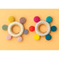 KIDS BASIC  BPA-Free & BIS Approved Wooden-Silicone Flower Teether for Babies - Textured Surface for Gum Relief (0M+)