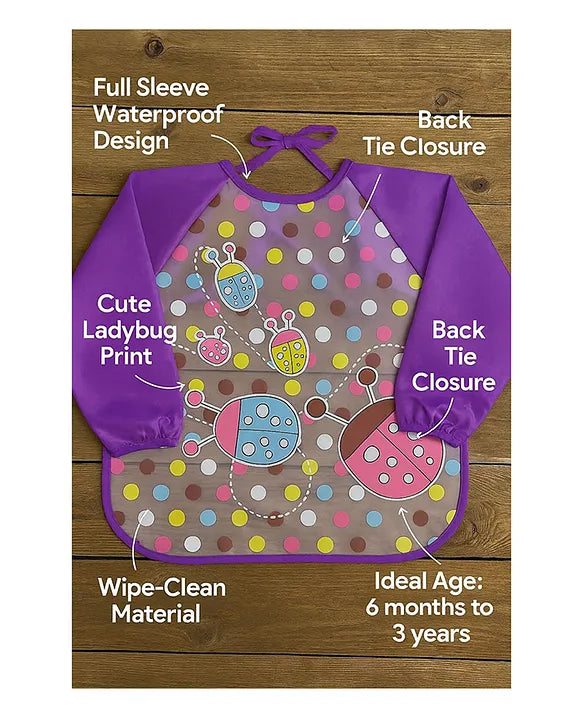 KIDS BASIC Long Sleeve Bibs, Waterproof Baby Bibs, Toddler Sleeved Bib, Baby Smock for Eating Feeding