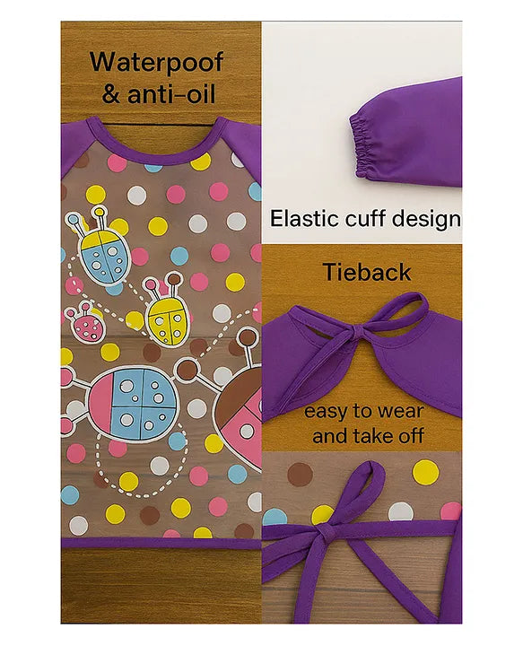 KIDS BASIC Long Sleeve Bibs, Waterproof Baby Bibs, Toddler Sleeved Bib, Baby Smock for Eating Feeding