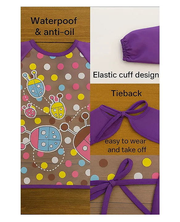 KIDS BASIC Long Sleeve Bibs, Waterproof Baby Bibs, Toddler Sleeved Bib, Baby Smock for Eating Feeding