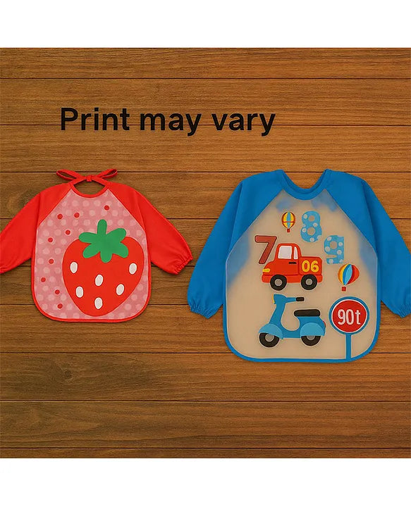 KIDS BASIC Long Sleeve Bibs, Waterproof Baby Bibs, Toddler Sleeved Bib, Baby Smock for Eating Feeding