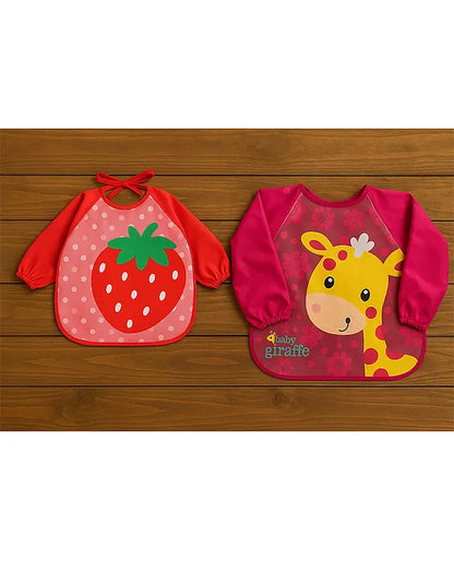 KIDS BASIC Long Sleeve Bibs, Waterproof Baby Bibs, Toddler Sleeved Bib, Baby Smock for Eating Feeding
