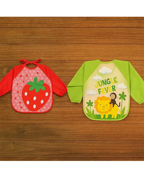 KIDS BASIC Long Sleeve Bibs, Waterproof Baby Bibs, Toddler Sleeved Bib, Baby Smock for Eating Feeding