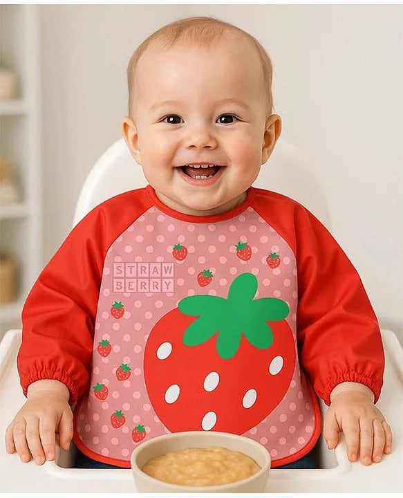 KIDS BASIC Long Sleeve Bibs, Waterproof Baby Bibs, Toddler Sleeved Bib, Baby Smock for Eating Feeding