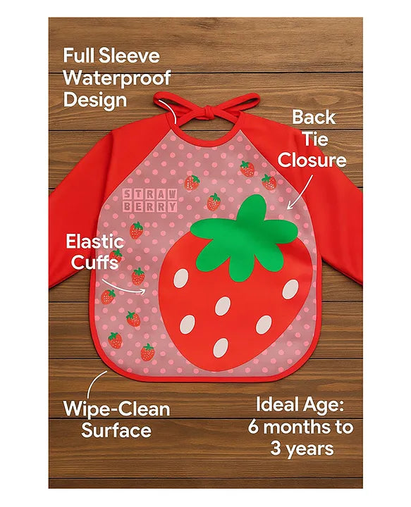 KIDS BASIC Long Sleeve Bibs, Waterproof Baby Bibs, Toddler Sleeved Bib, Baby Smock for Eating Feeding