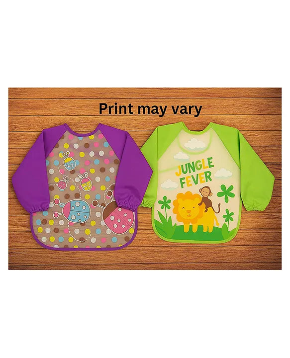 KIDS BASIC Long Sleeve Bibs, Waterproof Baby Bibs, Toddler Sleeved Bib, Baby Smock for Eating Feeding